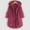 Plus Size Women Hooded Coats Long Sleeve Single Breasted Midi Length Coat Loose Casual Elegant Thick Jackets Hoodies Office Lady