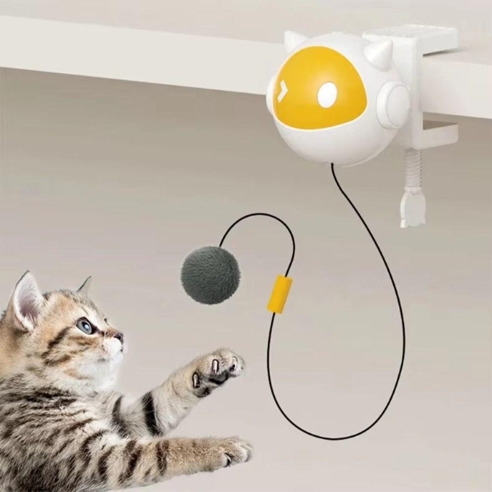 Creative Electric Hang Ball Kitten Bite Resistan Smart Kitten Teasing Rotating Retractable Automatic Lifting Cat Ball