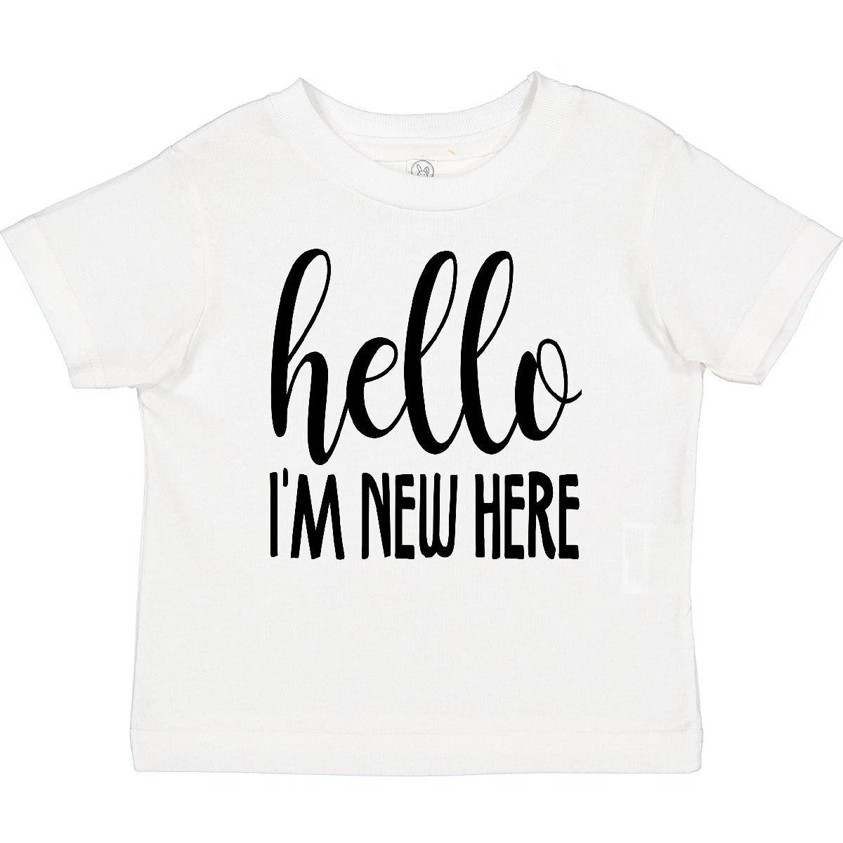 

Inktastic Hello, I m New Here Toddler T-Shirt Cute Little Child First Grandchild 140