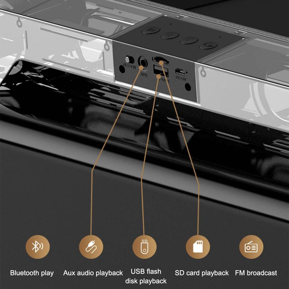 Multimedia Home Theater Portable Wireless Speaker Subwoofer Soundbar TV Computers HIFI Bass Speakers For U Disk AUX Bluetooth