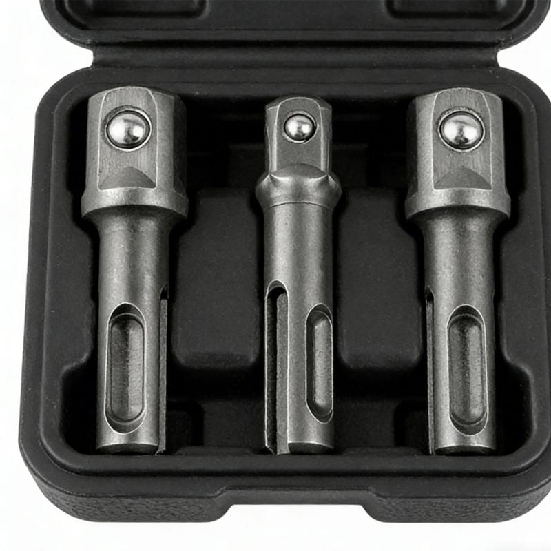 3Pcs Socket Driver Set Shank Electric Bit Adapters Impact Drill Hammer Adapters Wrenches Tool Easy To Install