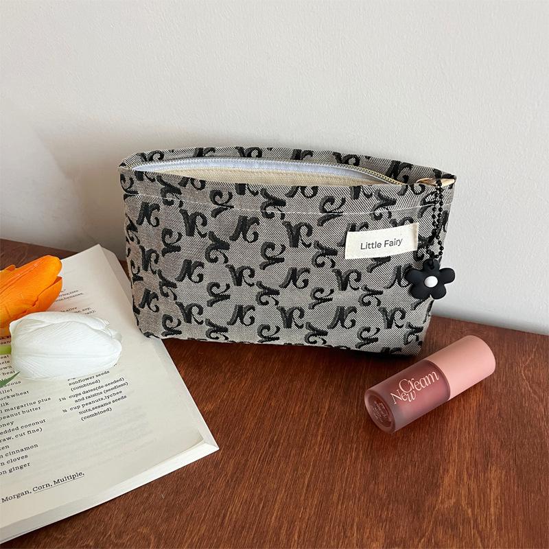 Pink Floral Makeup Bag: Women's Portable, Large Capacity, Small Size Travel Toiletry and Skincare Storage Bag