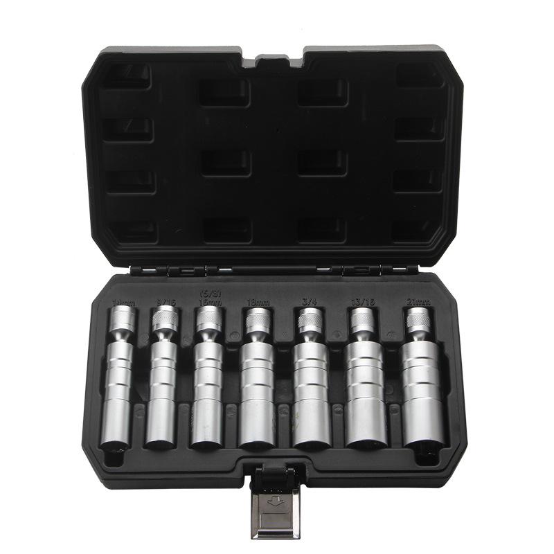 Universelles 5-teiliges Zündkerzensteckschlüssel-Set - 14MM Metrisch, 5/8" Zoll, 9/16" Verlängertes Werkzeug für die Autoreparatur