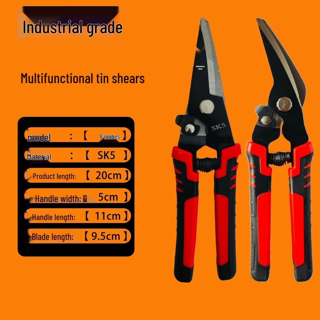 Multi-Function Tin Snips - Stainless Steel Aviation Shears for Aluminum Panels and Steel Keels