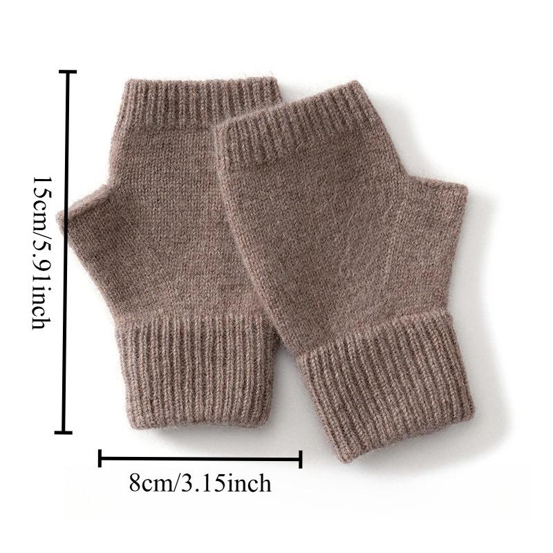 1Pcs Winter Women's Wool Gloves Knitted Fingerless Warm Half Fingers Extended Flat Flowers Skin Friendly Windproof