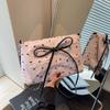 2025 Trendy New Fashion Simple Design Popular Bow Foreign Casual Shoulder Crossbody Portable Small Square Bag