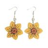 Fashionable European & American Wooden Floral Earrings - Versatile Face-Slimming Design, Hot Selling
