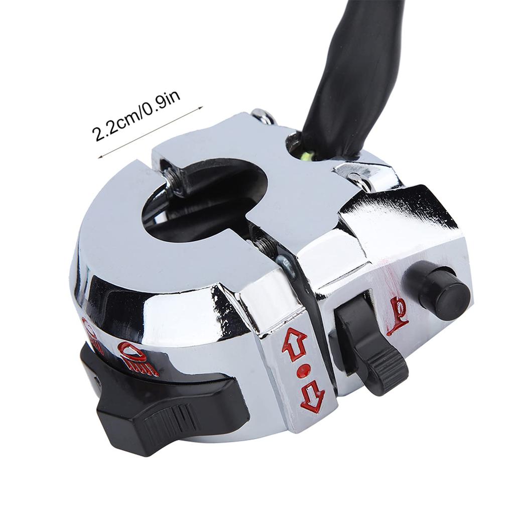 Motorcycle Handlebar Switch, Turn Signal, Horn, Light Function Switch, Left Handle, Aluminum Material, Wired