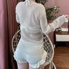 Korean Swimsuit Female Student Sexy Blouse Covers Belly To Show Slimming Split Three-piece Set Conservative Small Chest High Waist Quick-drying