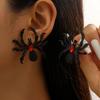 Exaggerated Black Spider Crystal Earring for Women Trendy Personality Dark Style Halloween Earrings Holiday Party Jewelry Gifts