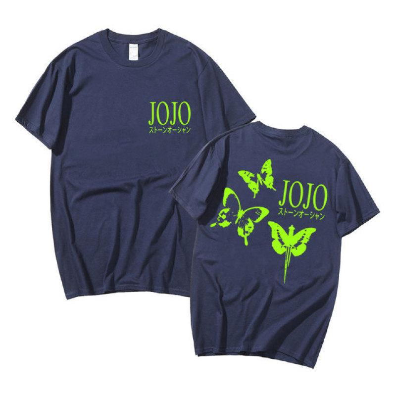 Anime JoJo Bizarre Adventure Stone Ocean Graphic Tee Shirt Unisex Unisexga Harajuku Tshirt Unisex Green Butterfly Graphic Couple Tees