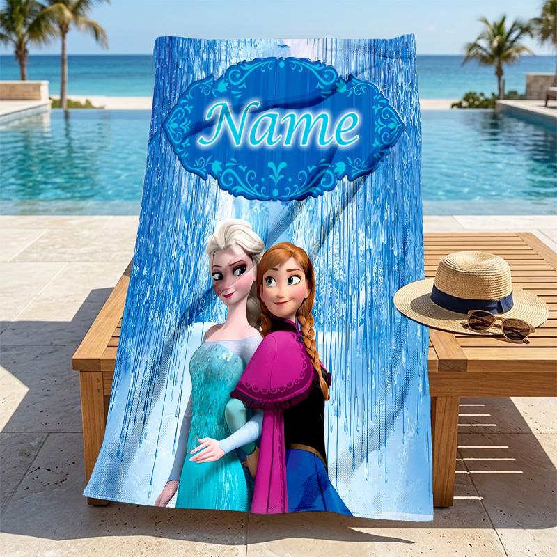 Custom Name Princesses' Night Stylish Digital Printing Beach Towel Quick‑Drying Absorbent Blanket for Beach Pool Gym Travel