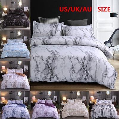5Colors Duvet Cover Marble Bedding White Quilt Cover Marble Bed Comforter Bedding Queen Size with Pillowcase Set Luxury Bedroom
