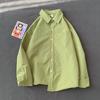 Street Style Loose Fit Long Sleeve Collar Shirt Women's Inner Wear Multi-Color Dopaamine Couple's Layering Casual Coat