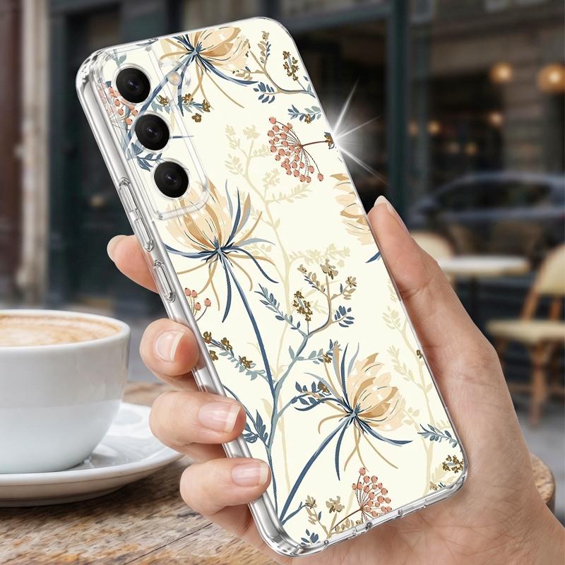 Pastoral Wildflower Case For Samsung Galaxy S26 S25 Ultra S24 S23 S22 Plus S21 FE A54 A55 A16 A26 A36 A56 A17 A27 A37 A57 5G Clear Soft Cover