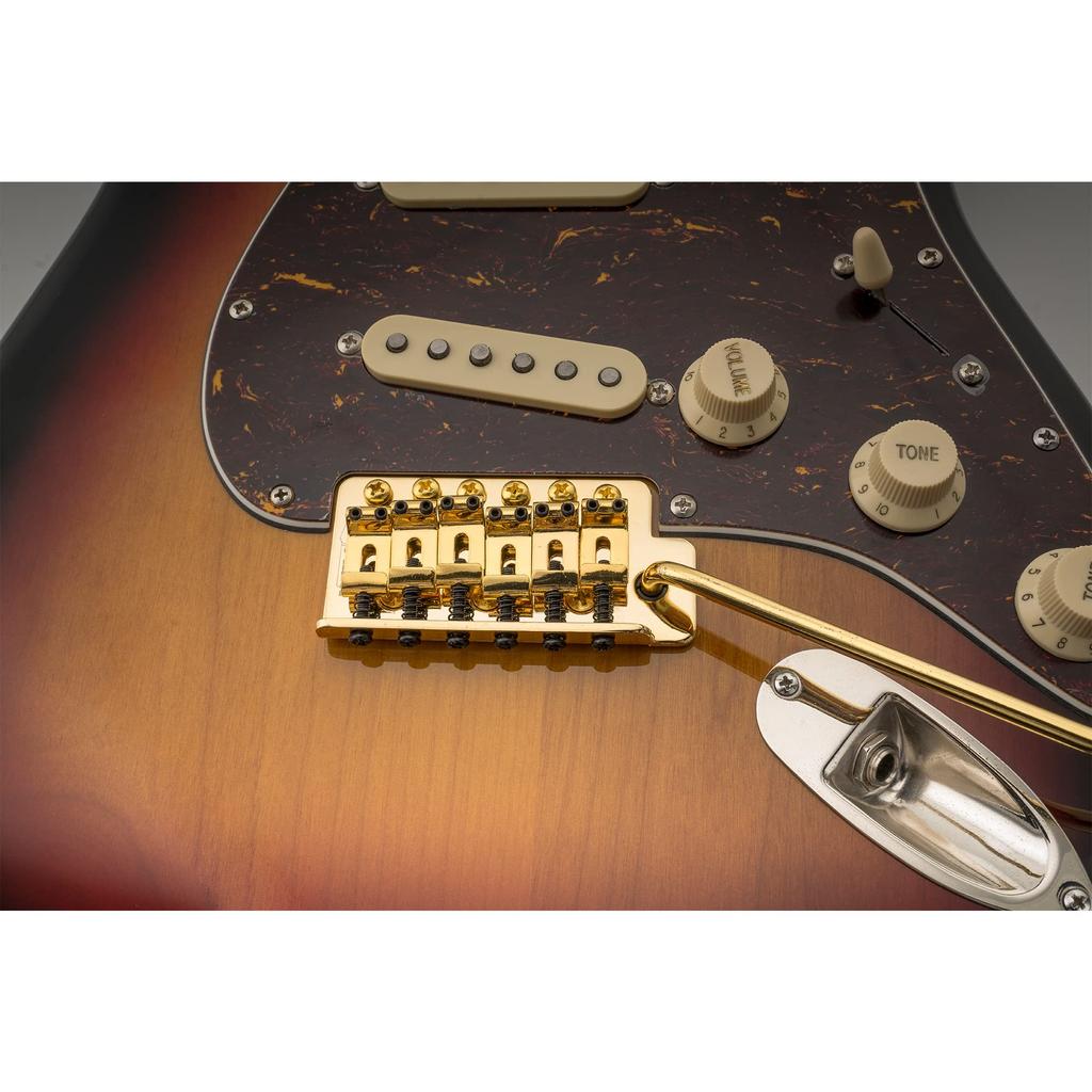 Wilkinson WOV01 Vintage ST Tremolo Unit 6 Point Stop Tremolo Bridge for Strat Electric Gold 10.5mm Guitar,