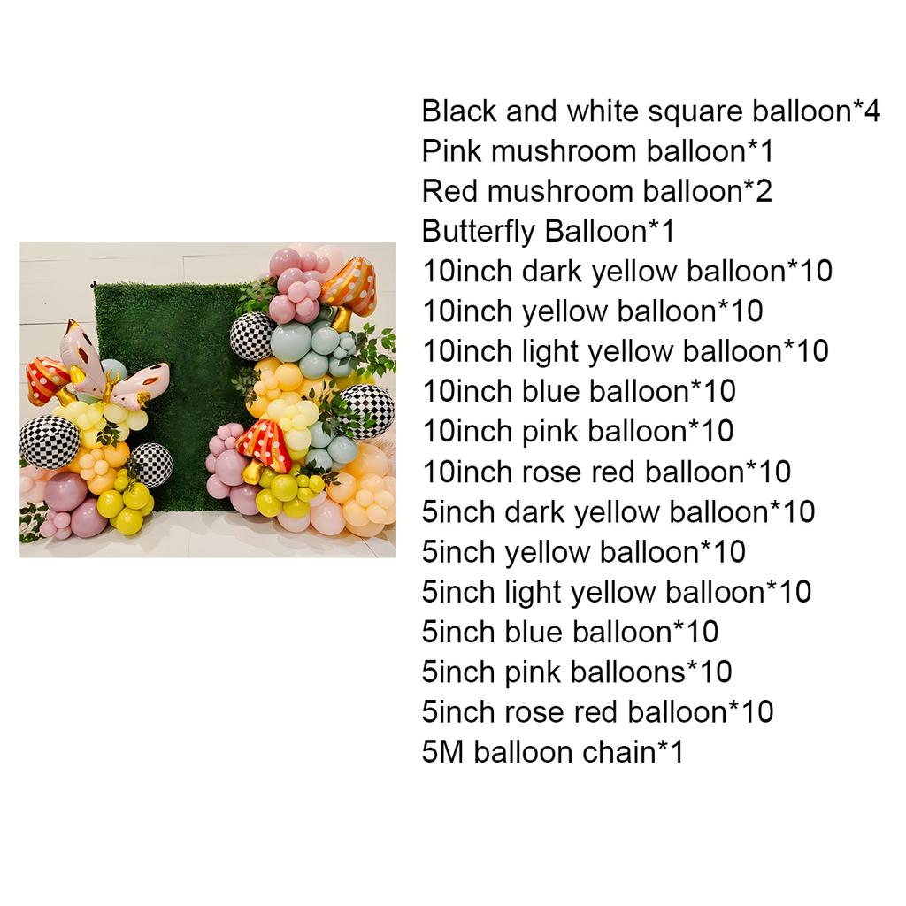 129 ks Sada balónků Houba Motýl Lesní Elf Narozeninová Balónová Párty Dekorace Balónový Dárek