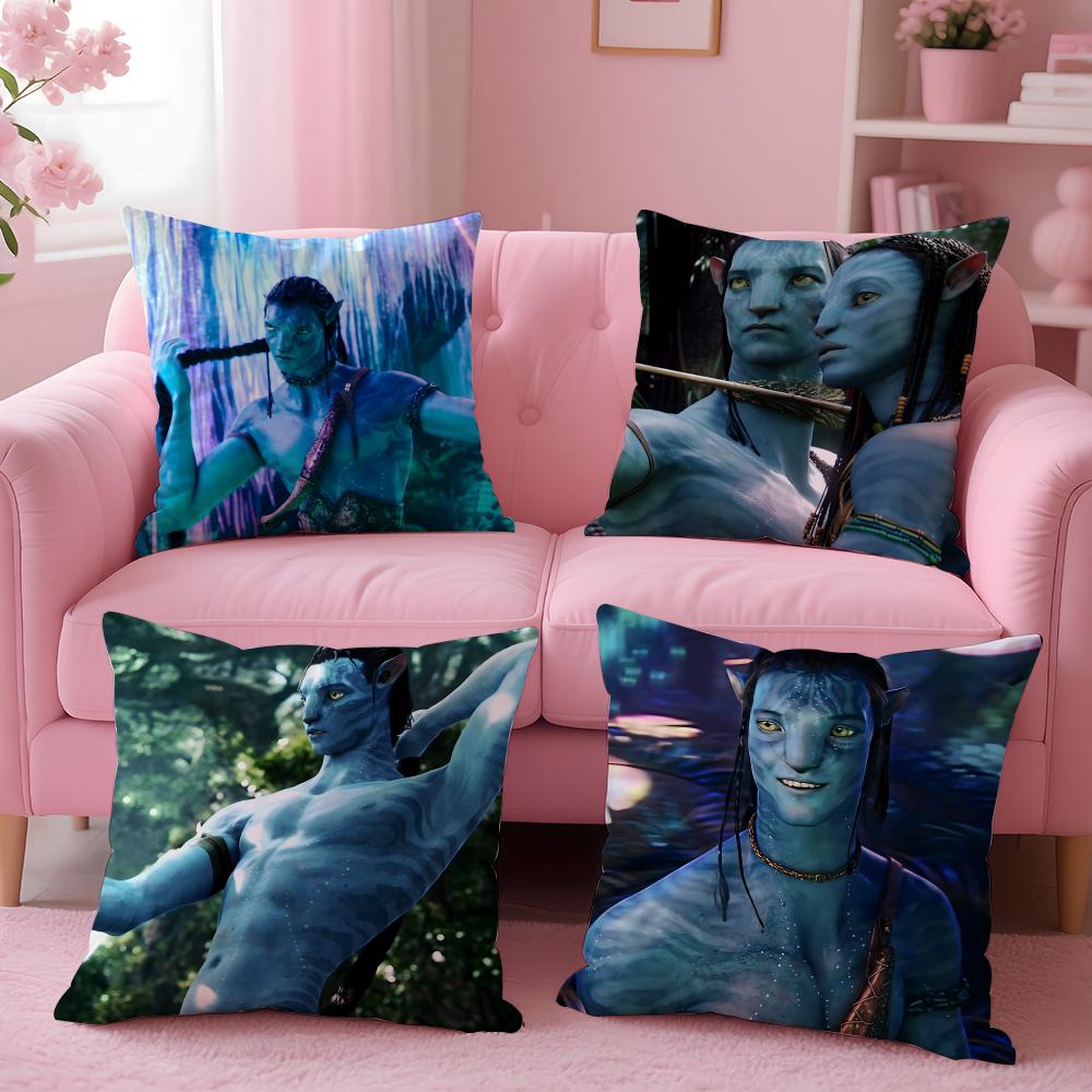 Panika Chen Unisex Movie A-Avatar Cushion Cover Breathable Linen Pillowcase Summer Odorless Eco-Friendly Invisible Zipper Washable