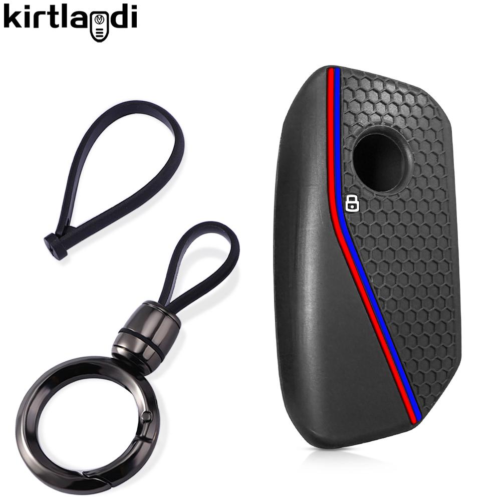 Silicone Holder Key Cover Accsesories For BMW X1 U11 Series 7 735i 740Li X7 I7 G07 LCI XM X1 2024 U 11 Car Key Case Keychain