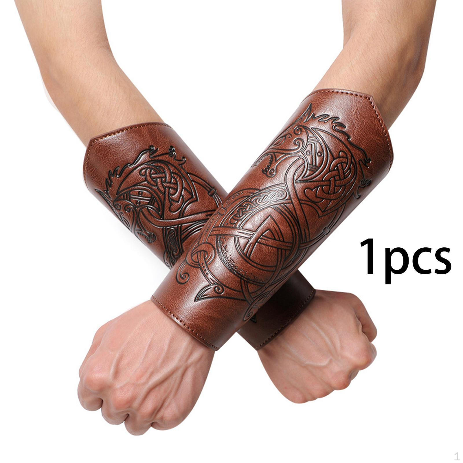 

Средневековые наручи из искусственной кожи, наручные перчатки для вечеринки, маскарадного костюма чёрный