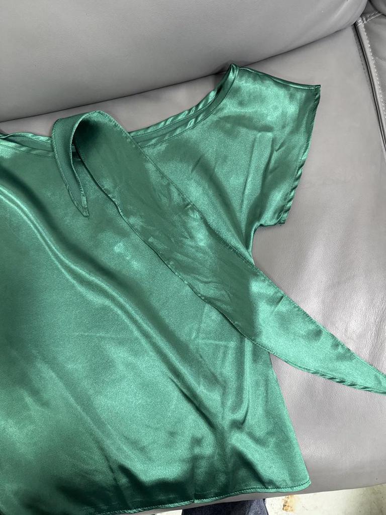 Women's Solid Color Satin One-Shoulder Pullover Shirt - Spring/Autumn