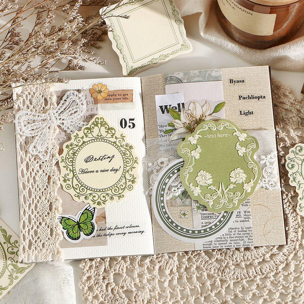 Infeel.Me Embossed Sticky Notes - Warm Words & Old Dreams Series, Light Tones for Bullet Journal DIY & Memo Decoration.