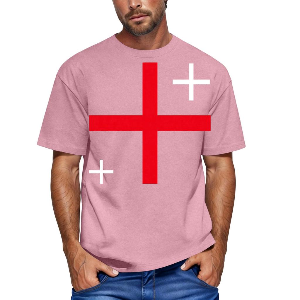 Men's Casual Short Sleeve Crew Neck T Shirt with England Inspired Graphic Print Comfortable Fit Lightweight Fabric Suitable for Everyday Wear