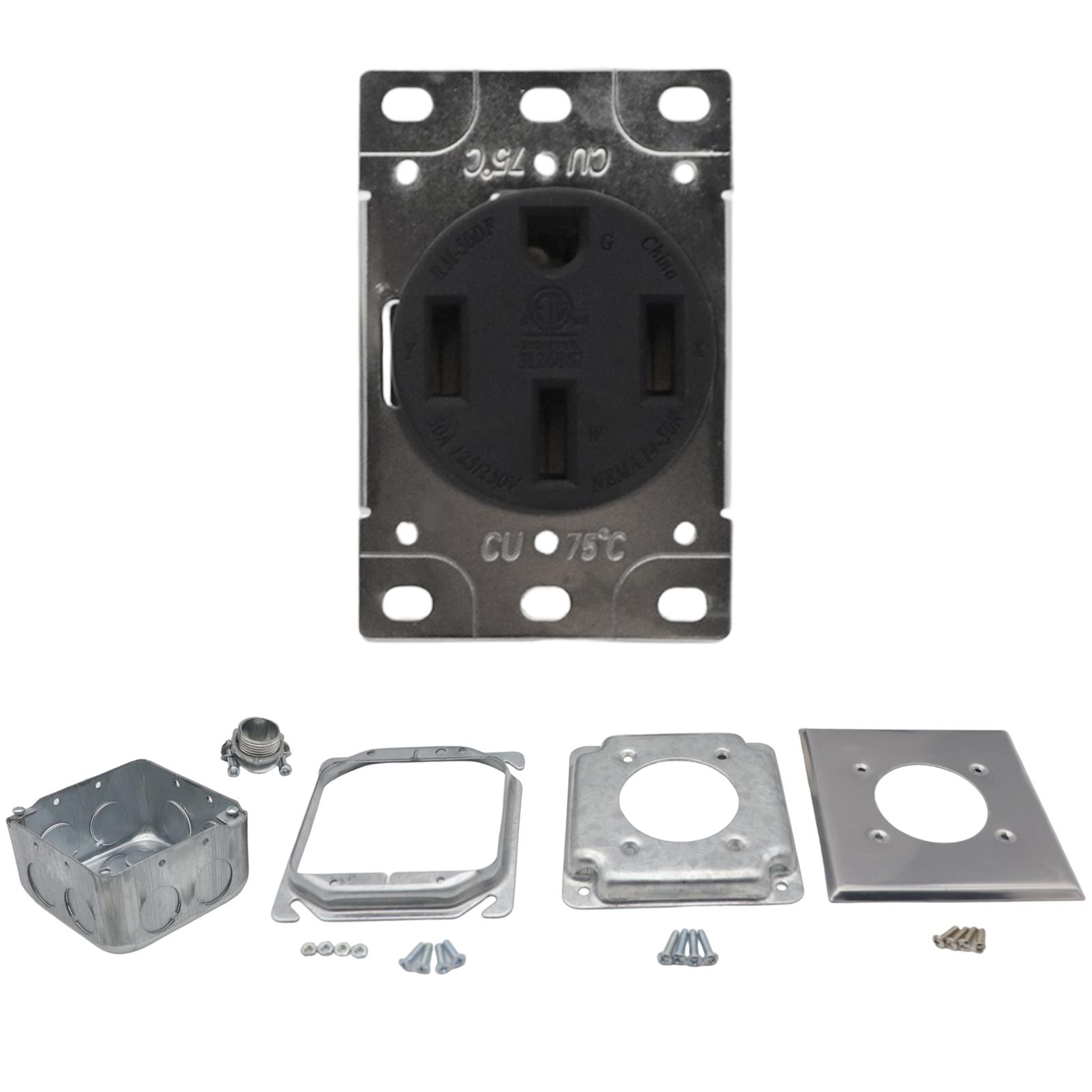 

Розетка NEMA 14 50R 50A, 4-контактна електрична розетка для заряджання RV EV, поверхневого або прихованого монтажу