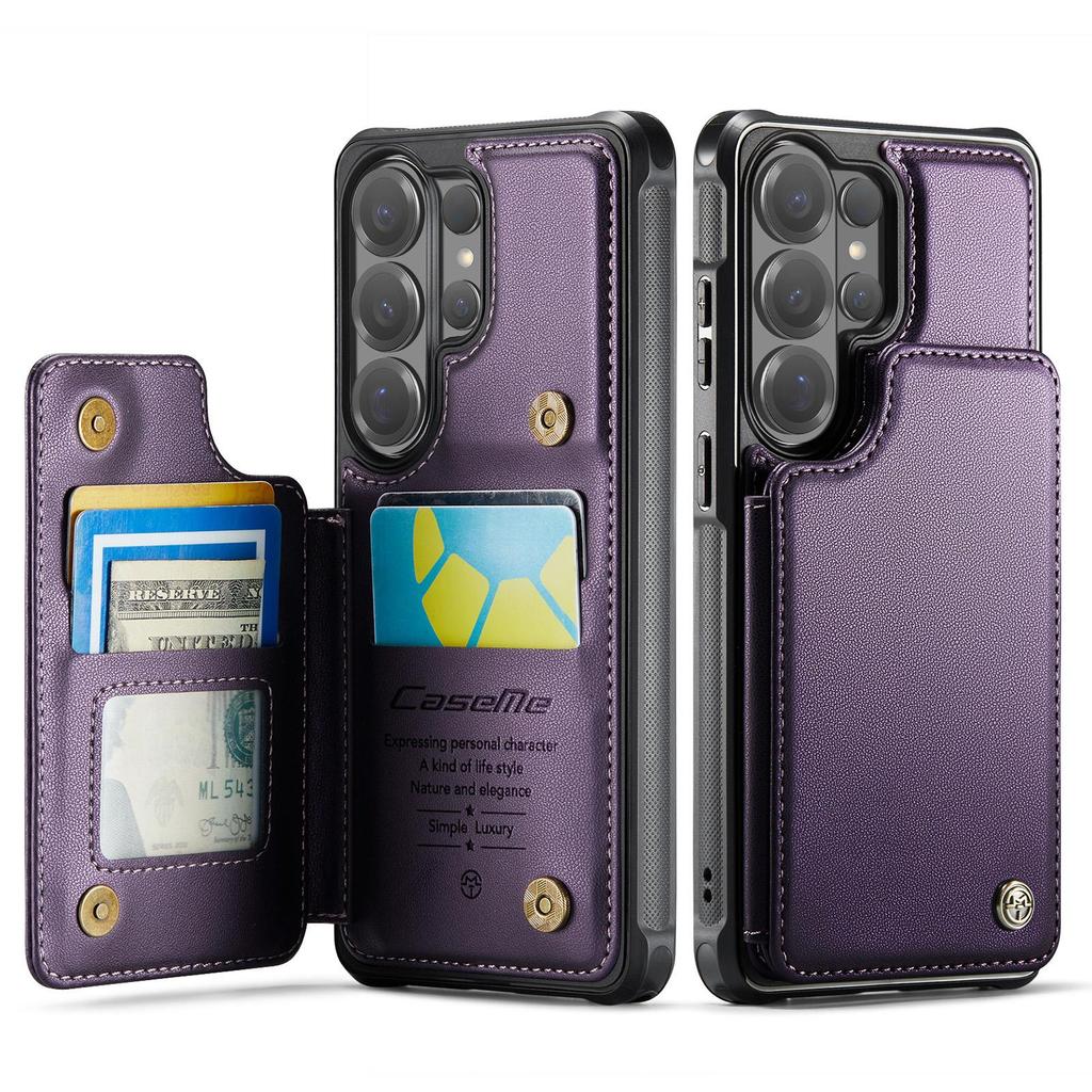 CaseMe Premium PU Leather Case For Samsung Galaxy S26+ S25 S24 S23 S22 S21 S20 Plus Ultra FE Card Wallet Holder Phone Back Cover Protector Skins