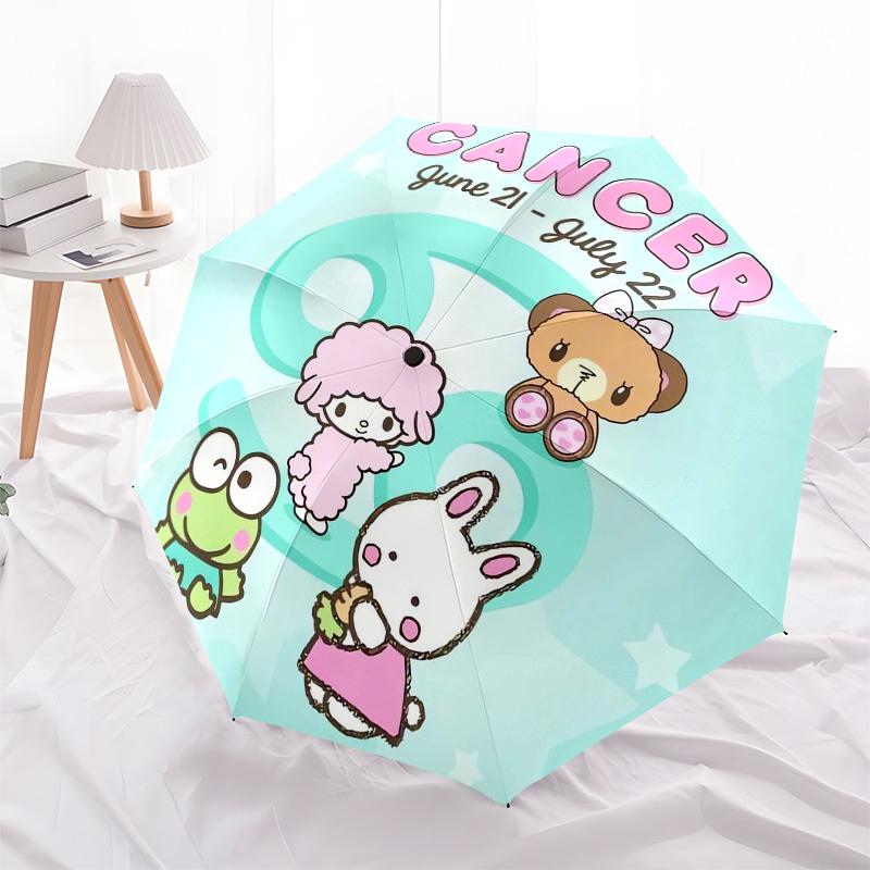 1pc Cancer Zodiac Cute Characters June-July Umbrella with Plastic Handle, Suitable for All Seasons Outdoor YUSAN339