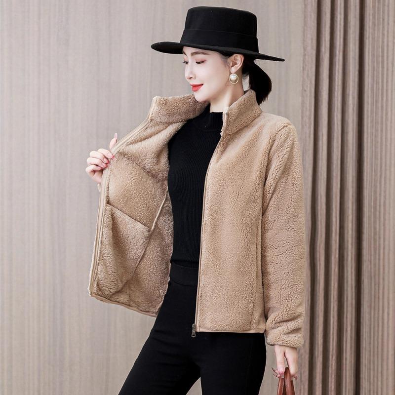 Women's Autumn Coat Women's Autumn and Winter Outer Women's High-end Women's Clothing Light Luxury Aura Strong Lamb Wool Sweater