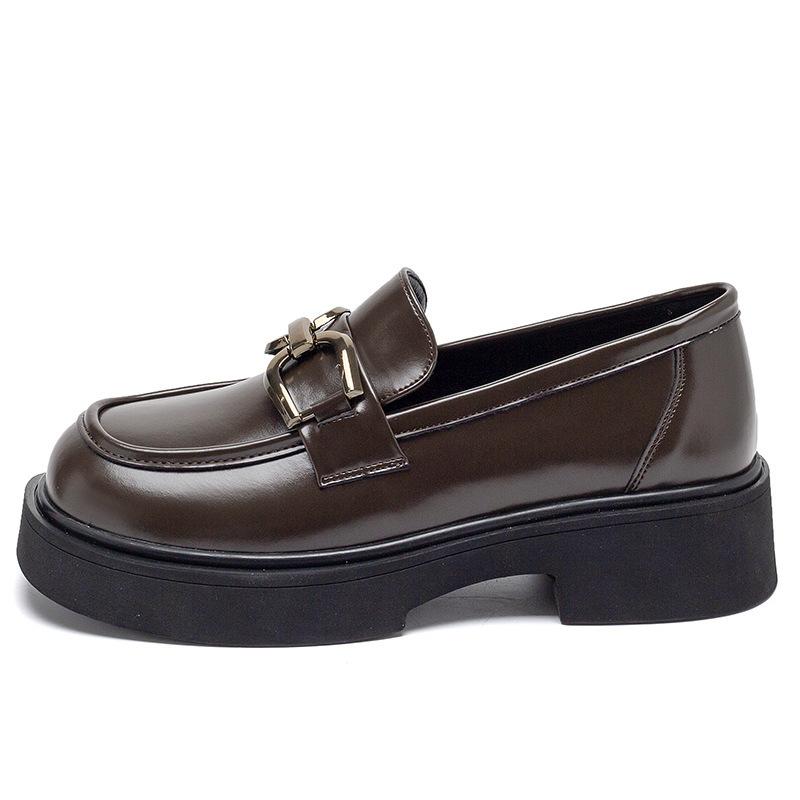 Augustine small leather shoes women's platform spring 2025 new retro college style Korean version Mary Jane loafers