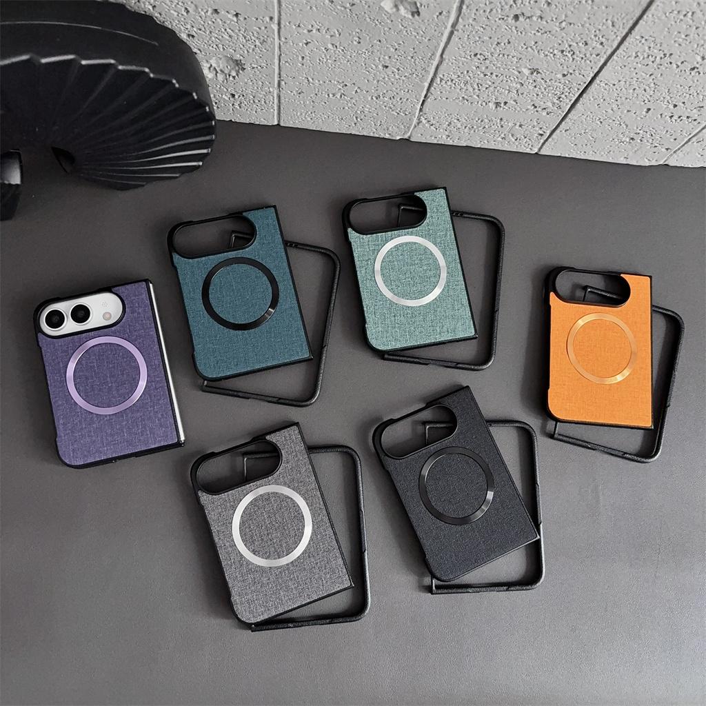 Cloth Pattern for Magsafe Magnetic Phone Case For Apple iPhone Ultra 18 Fold Wireless Charge Protective Shockproof Hard Cover