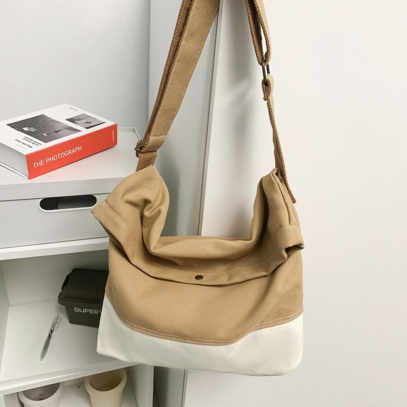 

Женская сумка кроссбоди большой вместимости с персонализированным нишевым дизайном, сумка-тоут, простая и модная, 2025, контрастного цвета, повседневная наплечная сумка хаки