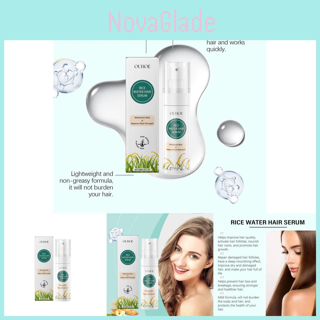 Ouhoe Rice Water Hair Repair Spray For Nourishing Dry Frizzy Hair And Scalp Hydration