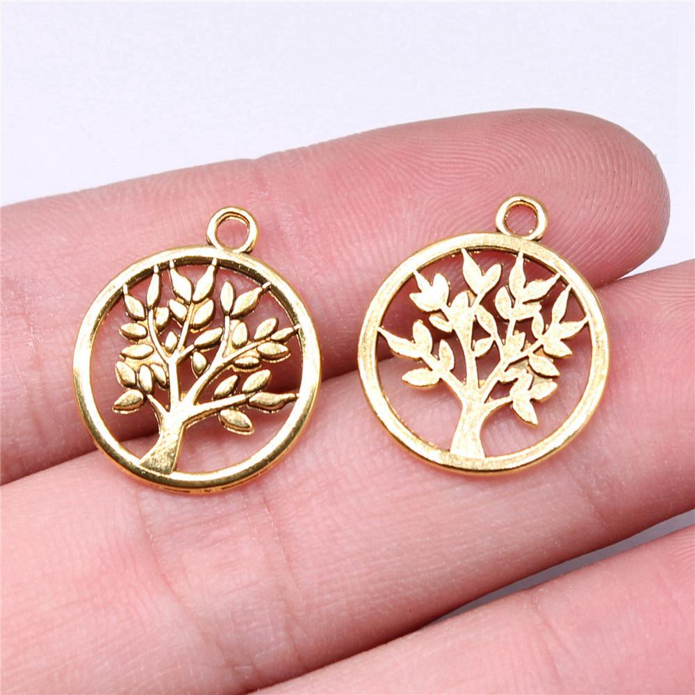 Charms Round Tree Of Life Pendants Vintage Jewelry Supplies QC109