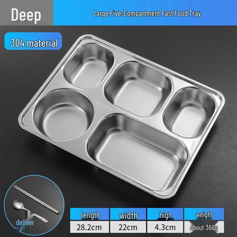 

Stainless Steel Divided Lunch Tray