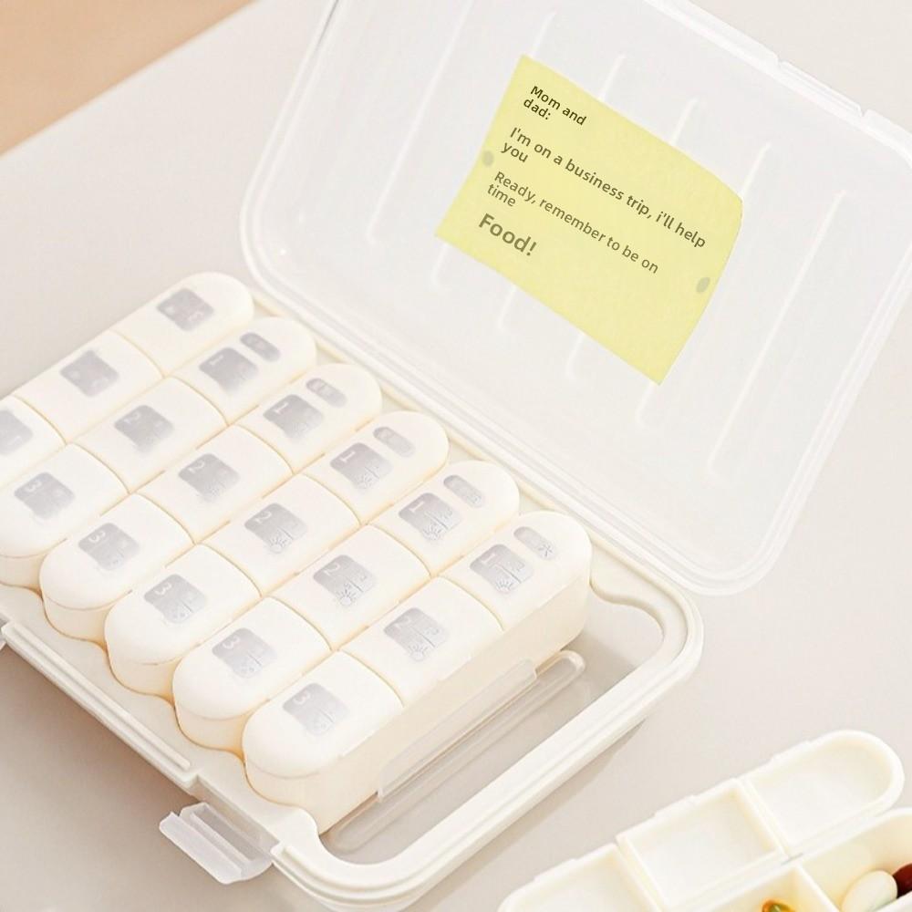 21 Grid Weekly Pill Box Large Capacity Seven Day Medicine Box Moisture-proof with Lids Pill Classification Box