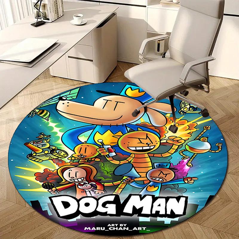 1pc DogMan2 Design Printed Area Round Carpet for Bedroom Living Room Home Decor Rugs Mat Non Slip Mat Rug for Bedside