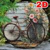 Cesto Fiorito Bici Vintage Cartello in Latta Arredamento Rustico Parete Giardino Poster Metallico