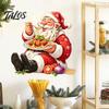 Durable Festive Glass Stickers Santa Claus Wall Sticker, Waterproof PVC Decal, Removable Decorative DIY Holiday Scene Layout Art for Windows And Doors