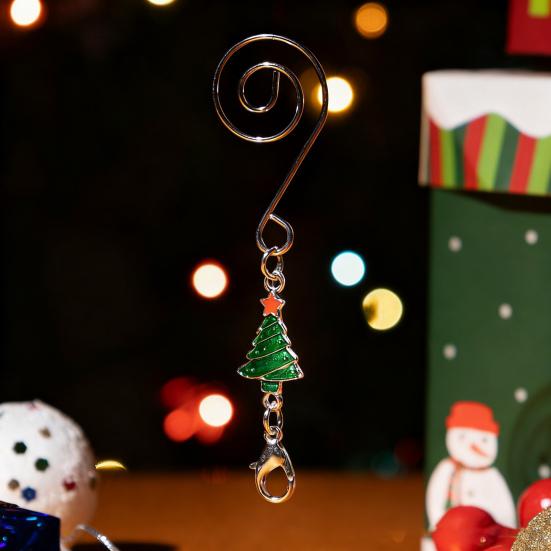 Yousheng 12Pcs Christmas Tree Hooks Alloy Metal S-Hooks for Ornaments And Stockings Decorative Hangers with Spring Clip