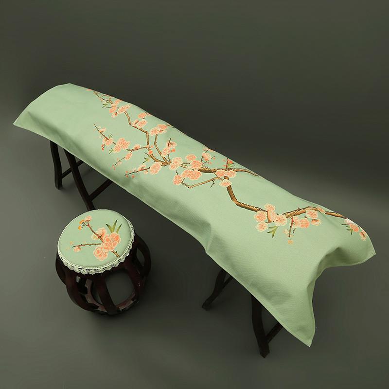 163-165cm Chinese Ancient Style Elegant Guzheng Cover Dust Cover Edge Classical Literary Piano Organ Keyboard Furniture Cover