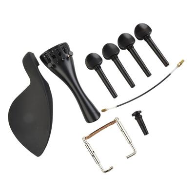 1 Set Violin Parts Ebony Wood Pegs Chinrest Tailpiece Endpin Accessories Kit