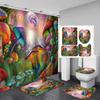 Fantasy Forest Fabric Shower Curtain Set Night Mysterious Jungle Full Moon Lake Vine Mushroom Butterfly Fairy Tale Bathroom Set