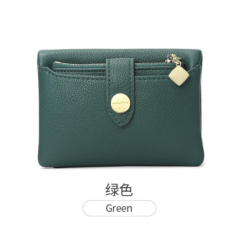 Fashionable PU Leather Women's Wallet Portable Double Fold Short Women's Money Bag Multi functional Small Coin CardHolder Wallet