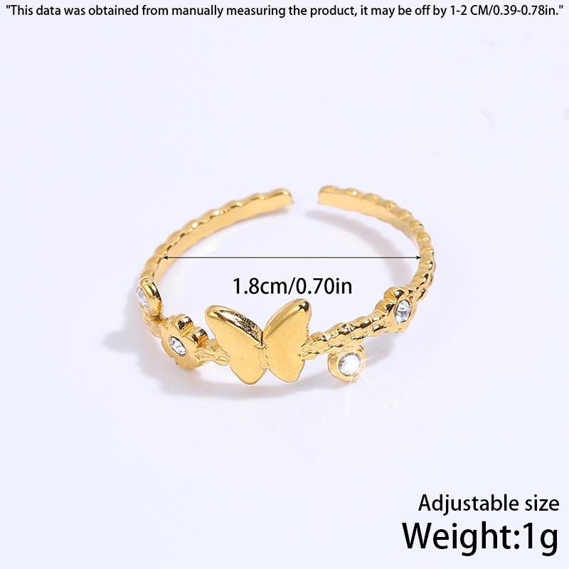 New Stainless Steel Ring - Stylish and Simple, Featuring Butterfly Wheat Ears, Versatile and High-end Style Finger Ring, Titanium Steel Ring