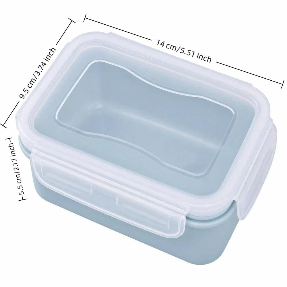 5PCS Portable Rectangle Shape Portable Lunch Box Blue/Green/Pink Plastic Meal Prep Container Snack Container Kitchen Countertop