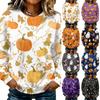 Women's Long Sleeve Halloween Printed Crewneck Sweatshirt Top Casual Pullover