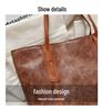 2024 Y2K Retro Women's Large Capacity Oil Leather Tote Shoulder Bag